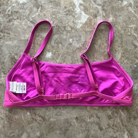 L*Space burnt, faded pink outside, purple inside swim bikini top, preowned, XS - Picture 3 of 4
